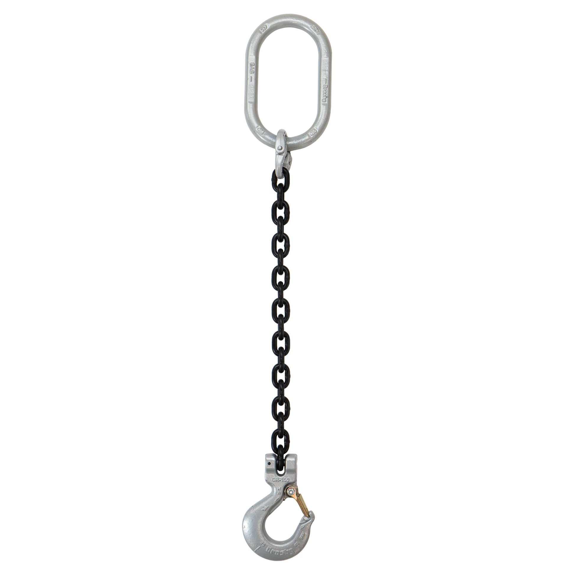 12 inch x 16 foot Crosby Single Leg Chain Sling w Sling Hook Grade 100 image 1 of 2