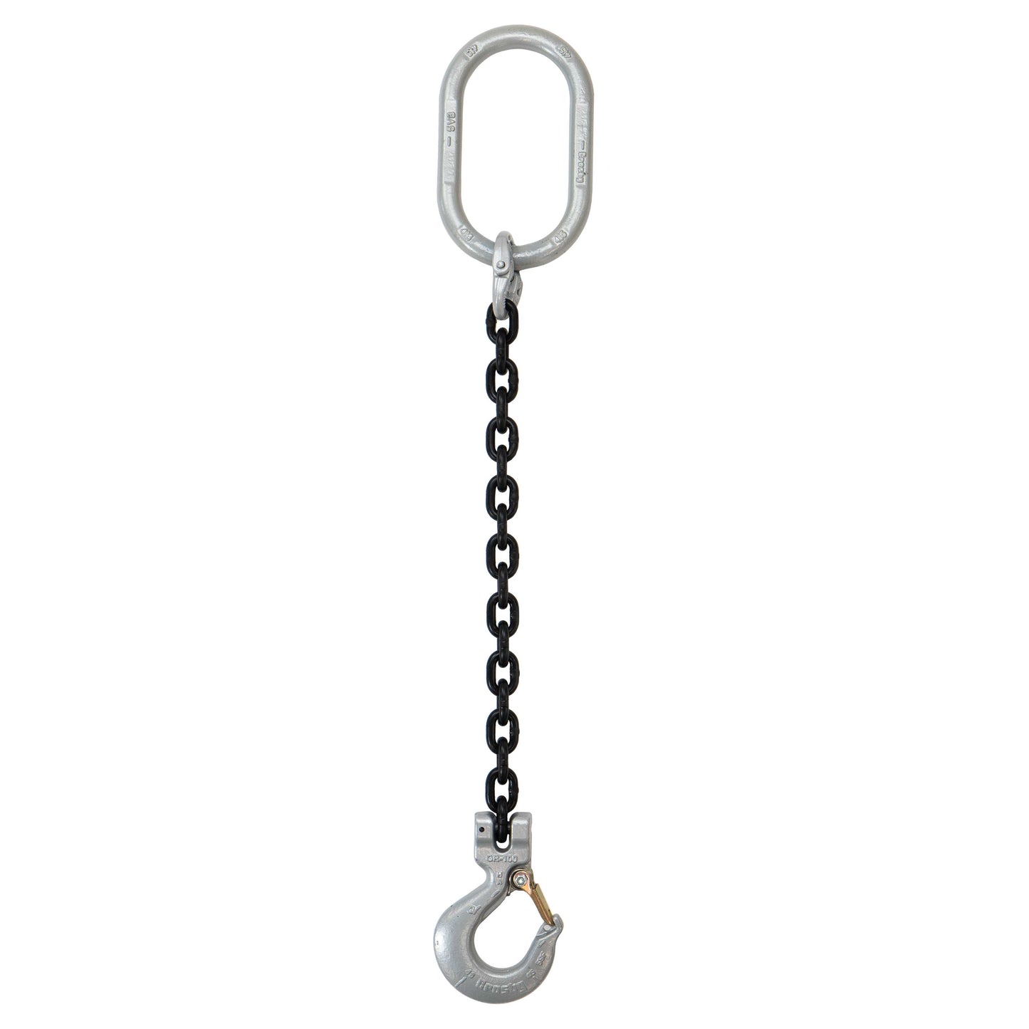 38 inch x 12 foot Crosby Single Leg Chain Sling w Sling Hook Grade 100 image 1 of 2