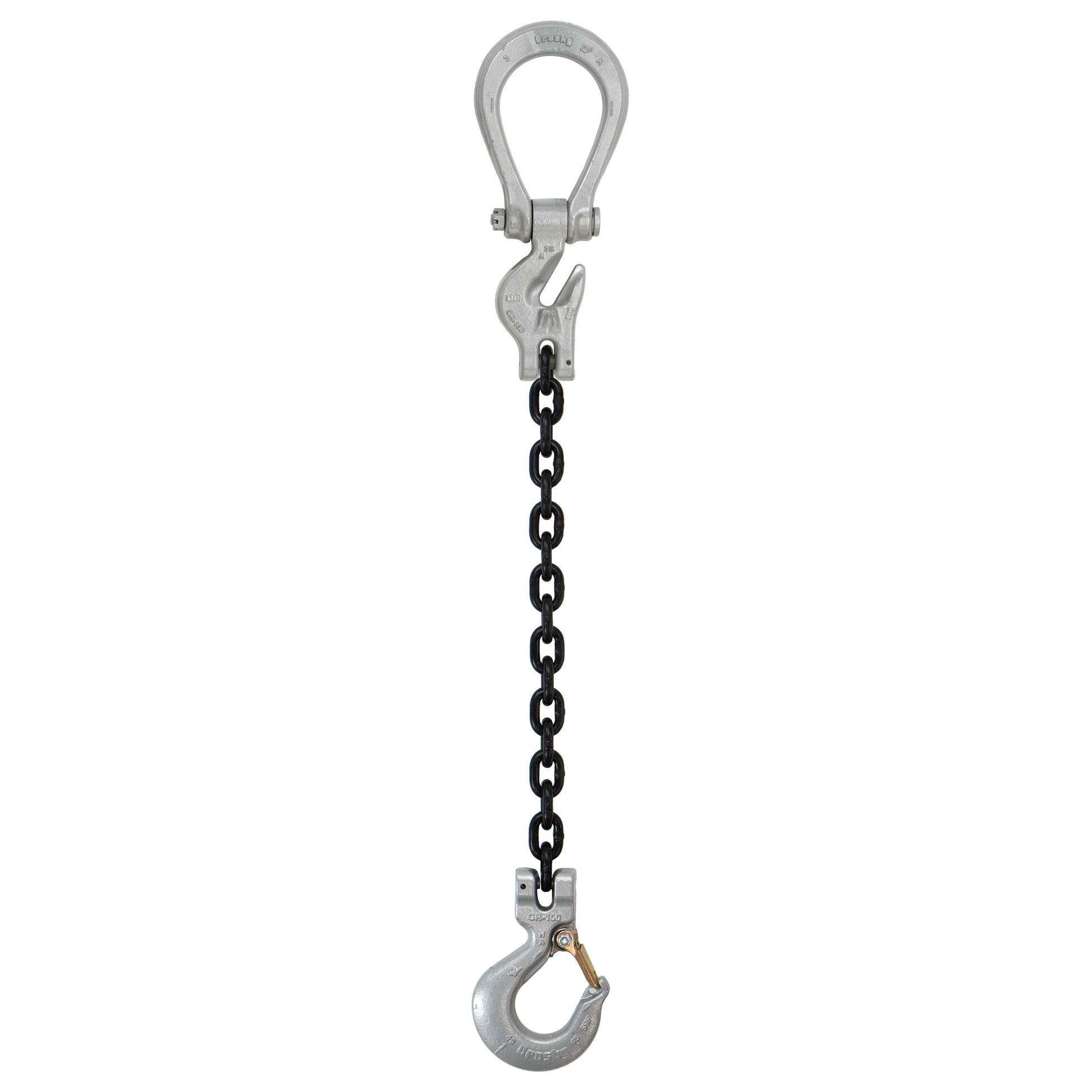 38 inch x 5 foot Crosby Adjustable Single Leg Chain Sling w Sling Hook Grade 100 image 1 of 2