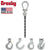 12 inch x 5 foot Crosby Adjustable Single Leg Chain Sling w Sling Hook Grade 100 image 2 of 2