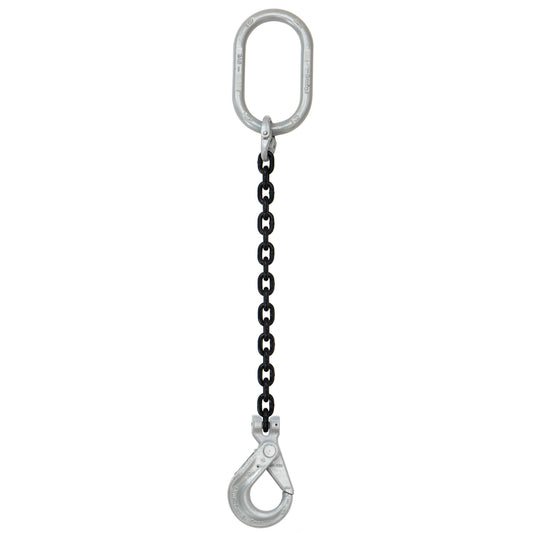 12 inch x 14 foot Crosby Single Leg Chain Sling w SelfLocking Hook Grade 100 image 1 of 2