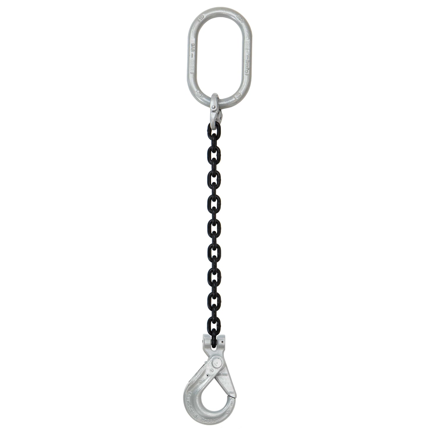 12 inch x 10 foot Crosby Single Leg Chain Sling w SelfLocking Hook Grade 100 image 1 of 2