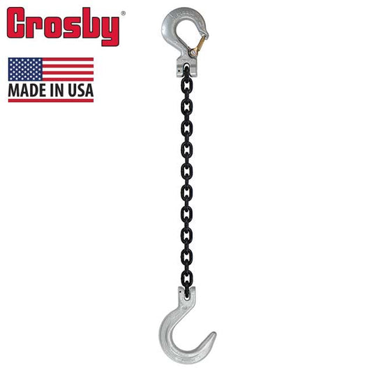 38 inch x 3 foot Crosby Single Leg Chain Sling w Sling & Foundry Hooks Grade 100 image 2 of 2
