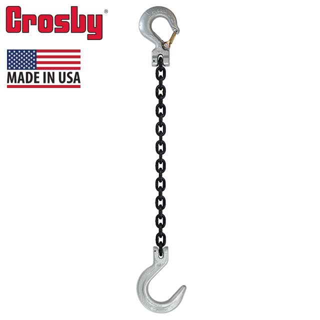 932 inch x 12 foot Crosby Single Leg Chain Sling w Sling & Foundry Hooks Grade 100 image 2 of 2