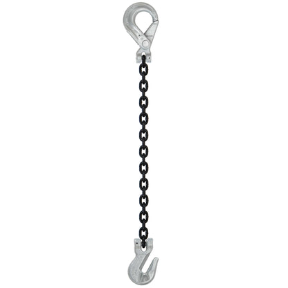 516 inch x 16 foot Crosby Single Leg Chain Sling w Grab & SelfLocking Hooks Grade 100