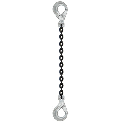 58 inch x 14 foot Crosby Single Leg Chain Sling w SelfLocking & SelfLocking Hooks Grade 100 image 1 of 2