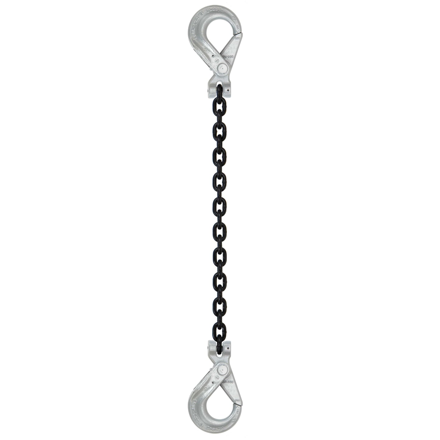12 inch x 14 foot Crosby Single Leg Chain Sling w SelfLocking & SelfLocking Hooks Grade 100 image 1 of 2