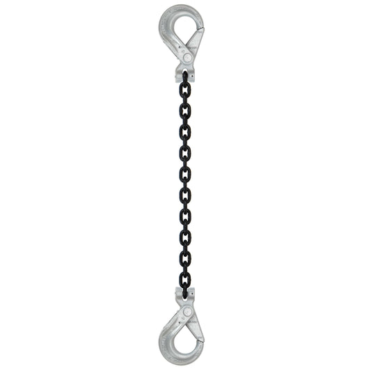 12 inch x 14 foot Crosby Single Leg Chain Sling w SelfLocking & SelfLocking Hooks Grade 100 image 1 of 2