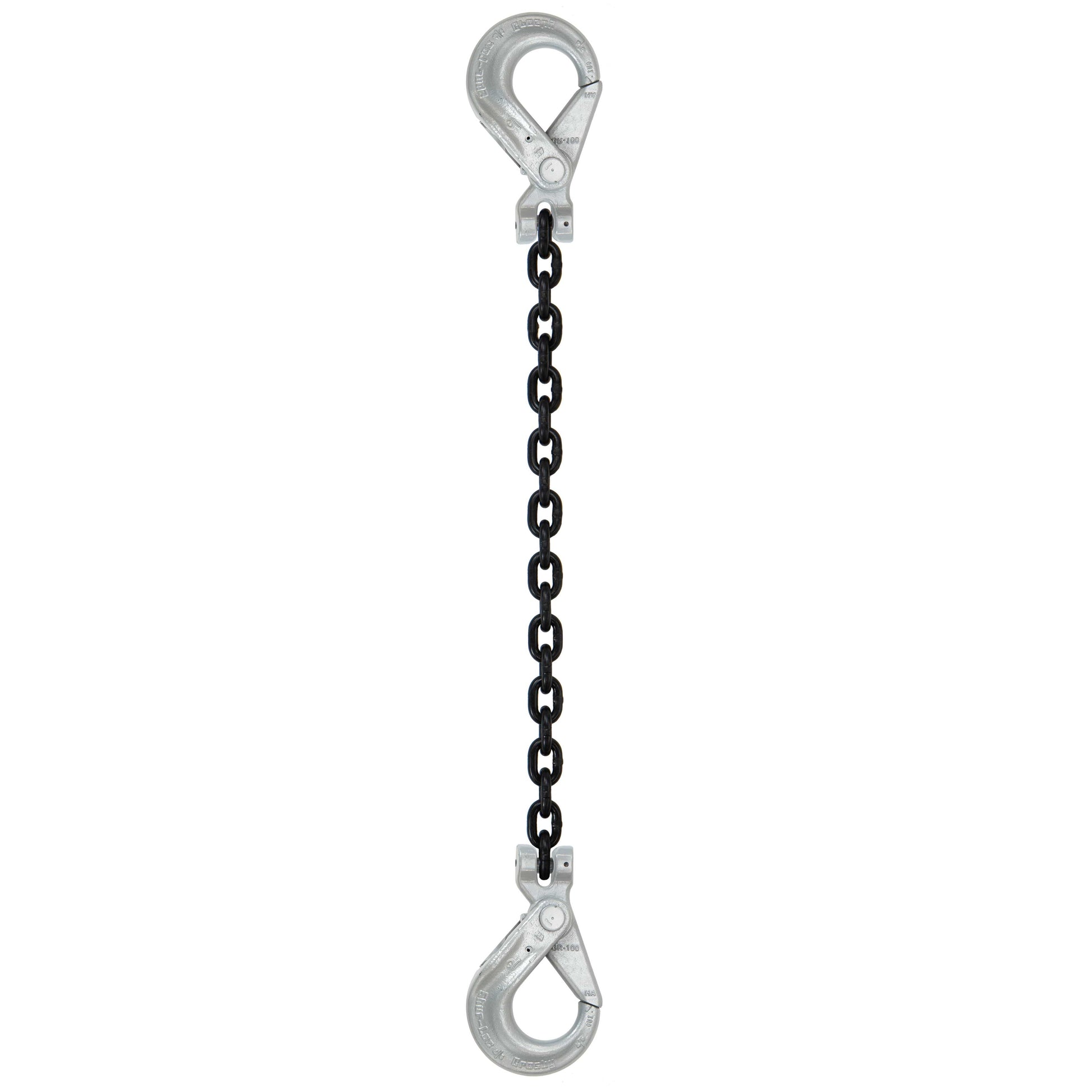 12 inch x 3 foot Crosby Single Leg Chain Sling w SelfLocking & SelfLocking Hooks Grade 100 image 1 of 2