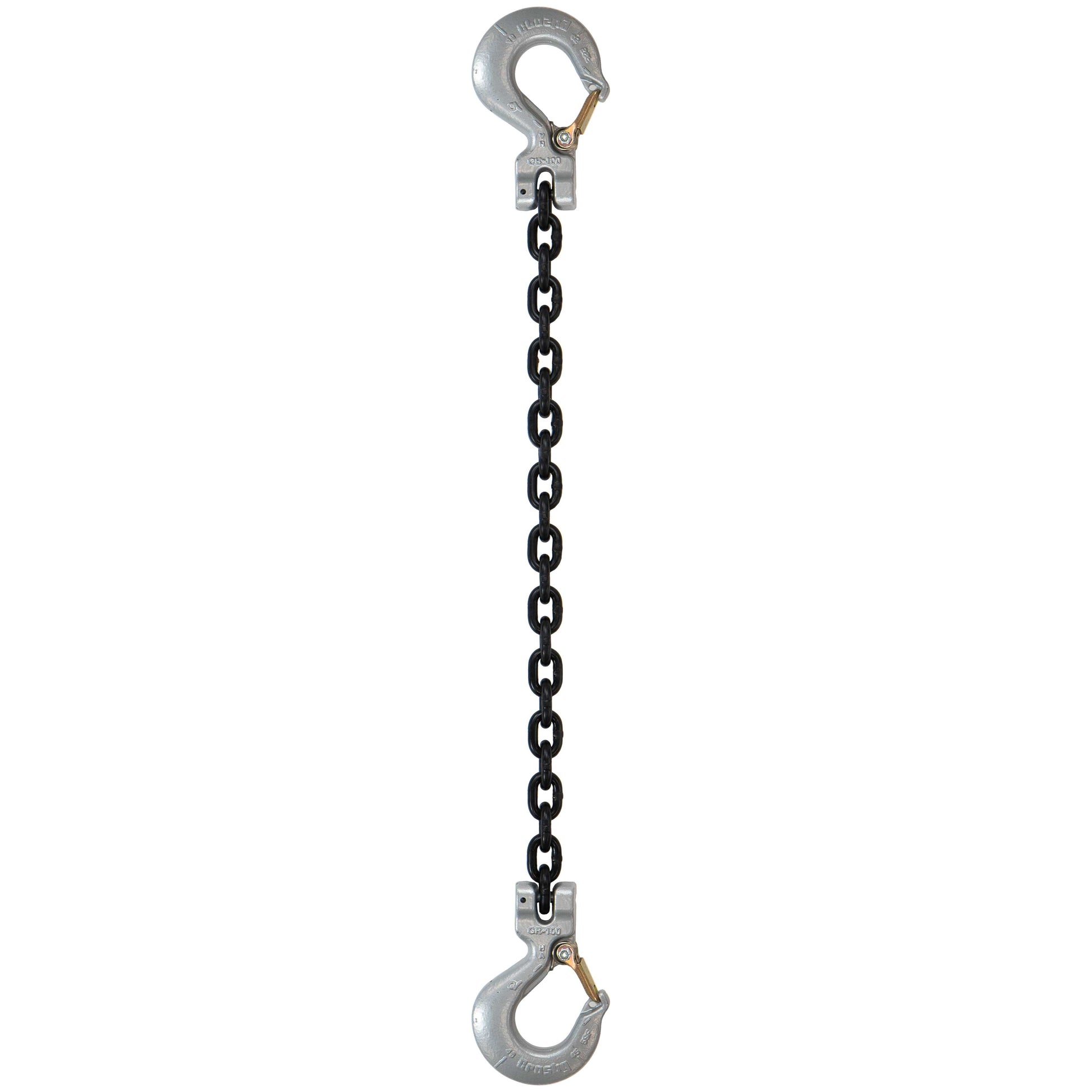 12 inch x 10 foot Crosby Single Leg Chain Sling w Sling & Sling Hooks Grade 100 image 1 of 2
