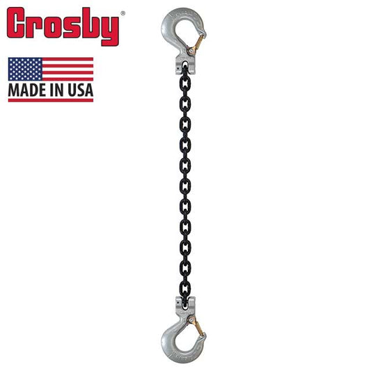 38 inch x 5 foot Crosby Single Leg Chain Sling w Sling & Sling Hooks Grade 100 image 2 of 2