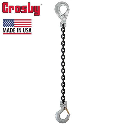 932 inch x 3 foot Crosby Single Leg Chain Sling w Sling & SelfLocking Hooks Grade 100 image 2 of 2
