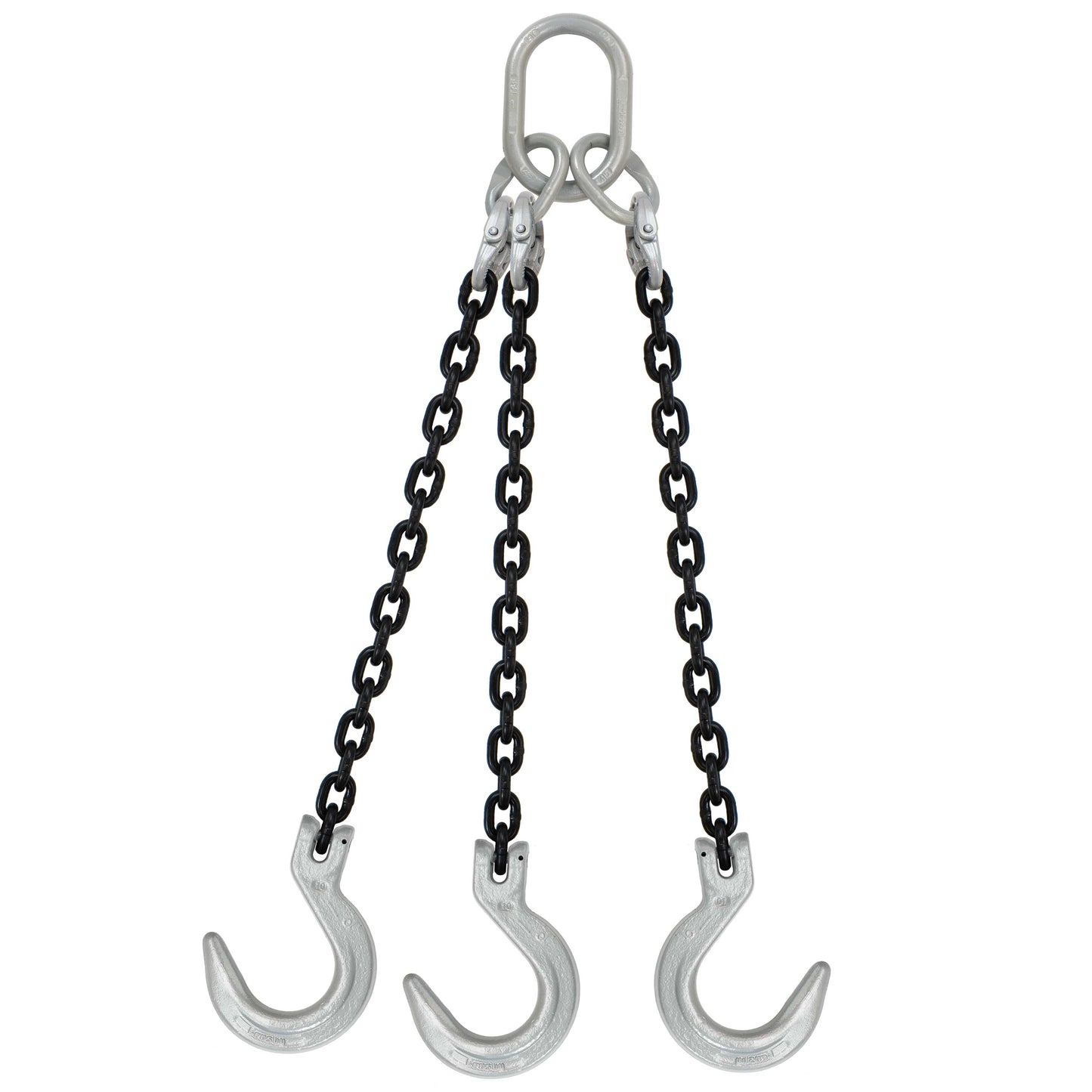 12 inch x 4 foot Crosby 3 Leg Chain Sling w Foundry Hooks Grade 100 image 1 of 2