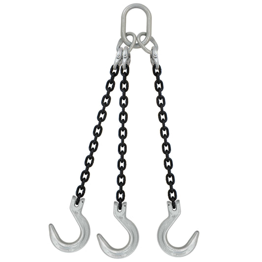 12 inch x 14 foot Crosby 3 Leg Chain Sling w Foundry Hooks Grade 100 image 1 of 2