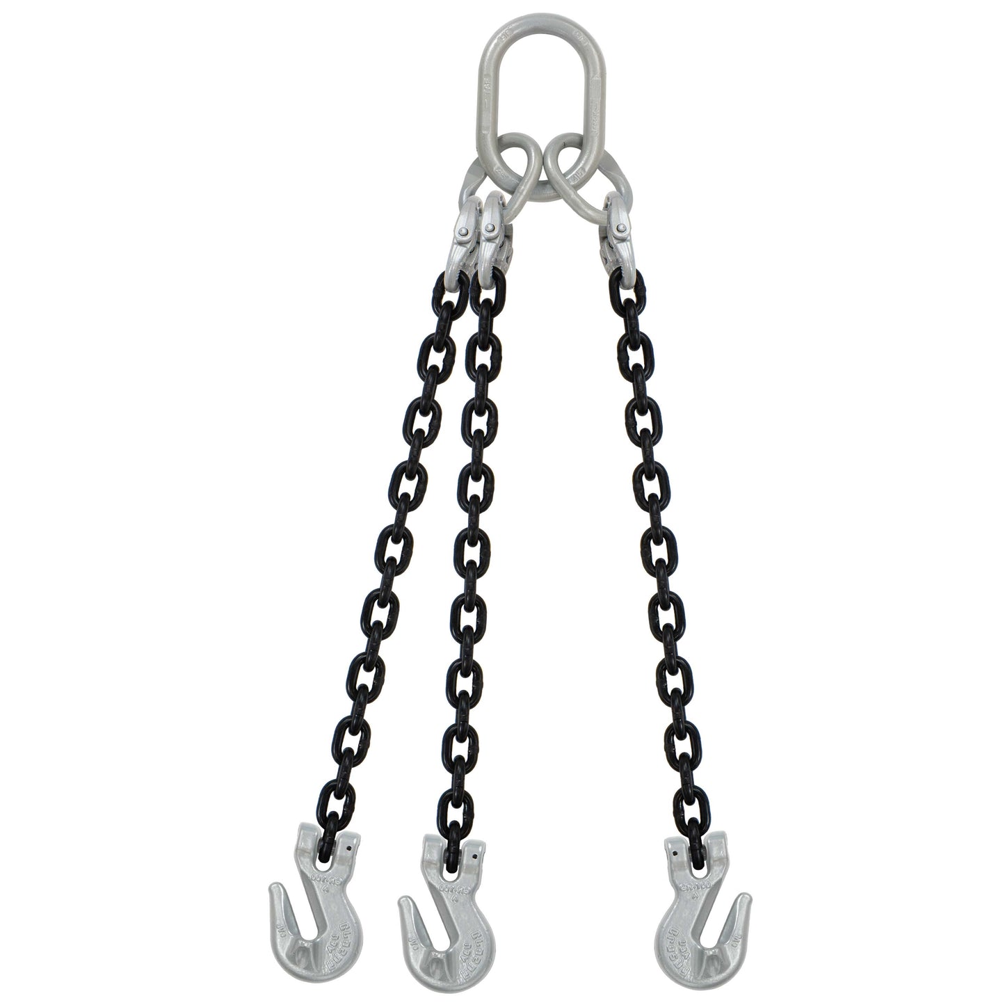 516 inch x 8 foot Crosby 3 Leg Chain Sling w Grab Hooks Grade 100 image 1 of 2