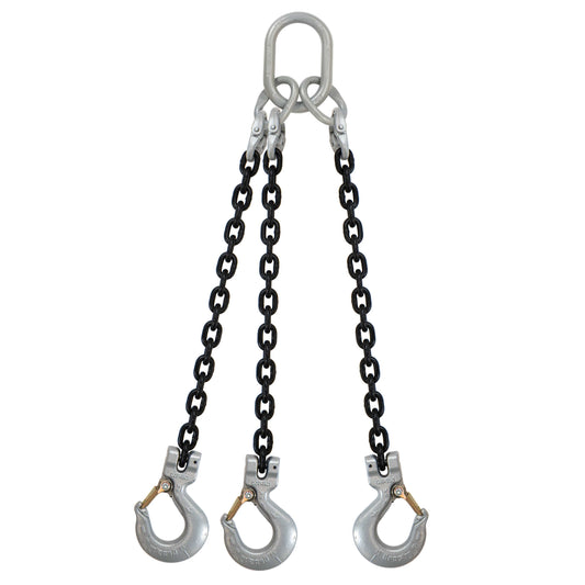 12 inch x 18 foot Crosby 3 Leg Chain Sling w Sling Hooks Grade 100 image 1 of 2