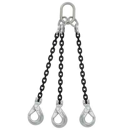 12 inch x 12 foot Crosby 3 Leg Chain Sling w SelfLocking Hooks Grade 100 image 1 of 2