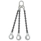 12 inch x 8 foot Crosby 3 Leg Chain Sling w SelfLocking Hooks Grade 100 image 1 of 2