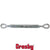 1 inch x 24 inch Crosby® Eye & Eye Galvanized Turnbuckle HG226 image 2 of 2