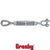 112 inch x 12 inch Crosby Jaw & Eye Galvanized Turnbuckle HG227 image 2 of 2