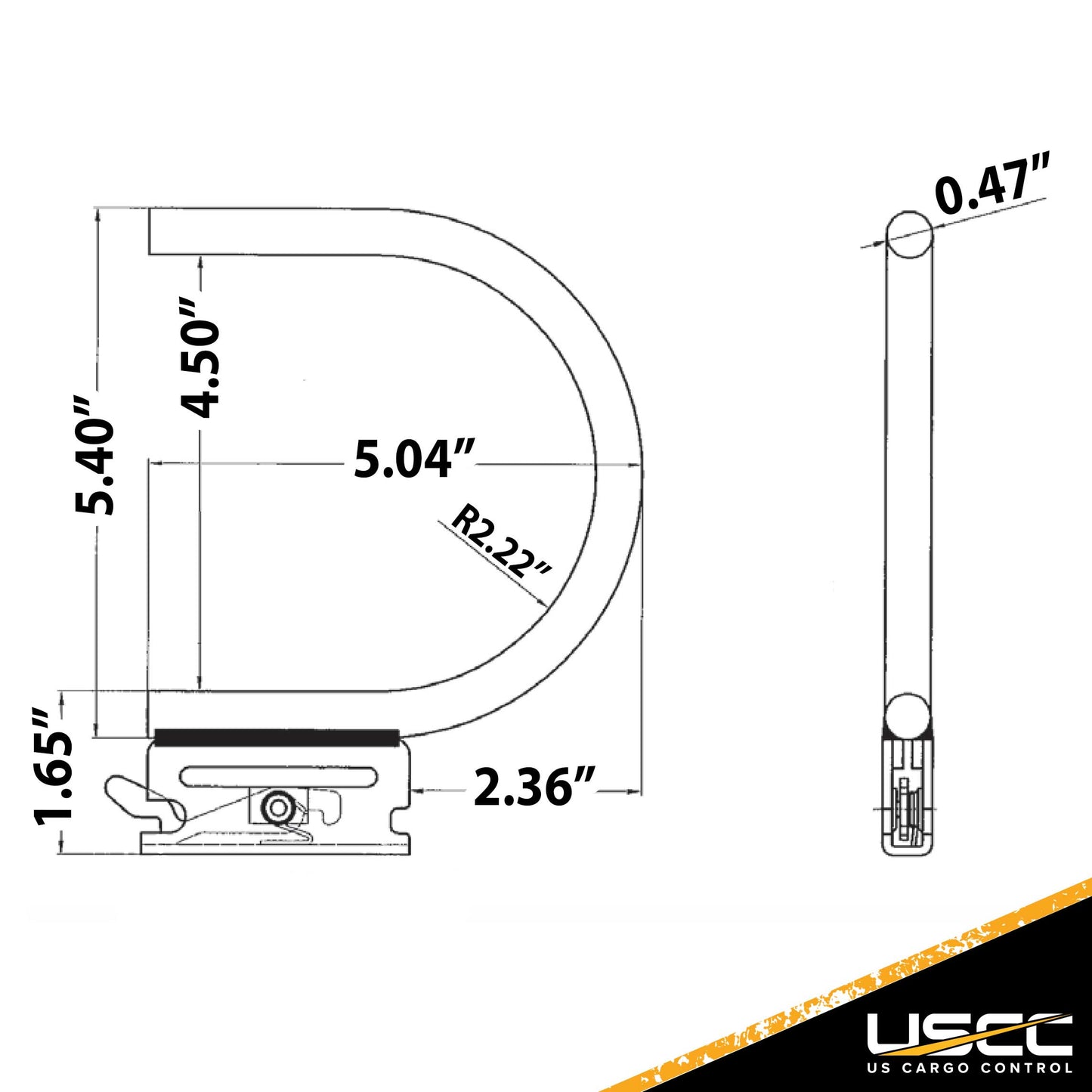 45 inch E Track J Hook Fitting image 6 of 8