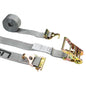 2 inch x 16 foot Gray Ratchet Strap w 2 inch F Track Hooks & Spring EFittings image 1 of 8