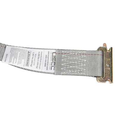 2 inch x 16 foot Gray Sliding E Track Ratchet Strap w Spring EFittings image 3 of 9