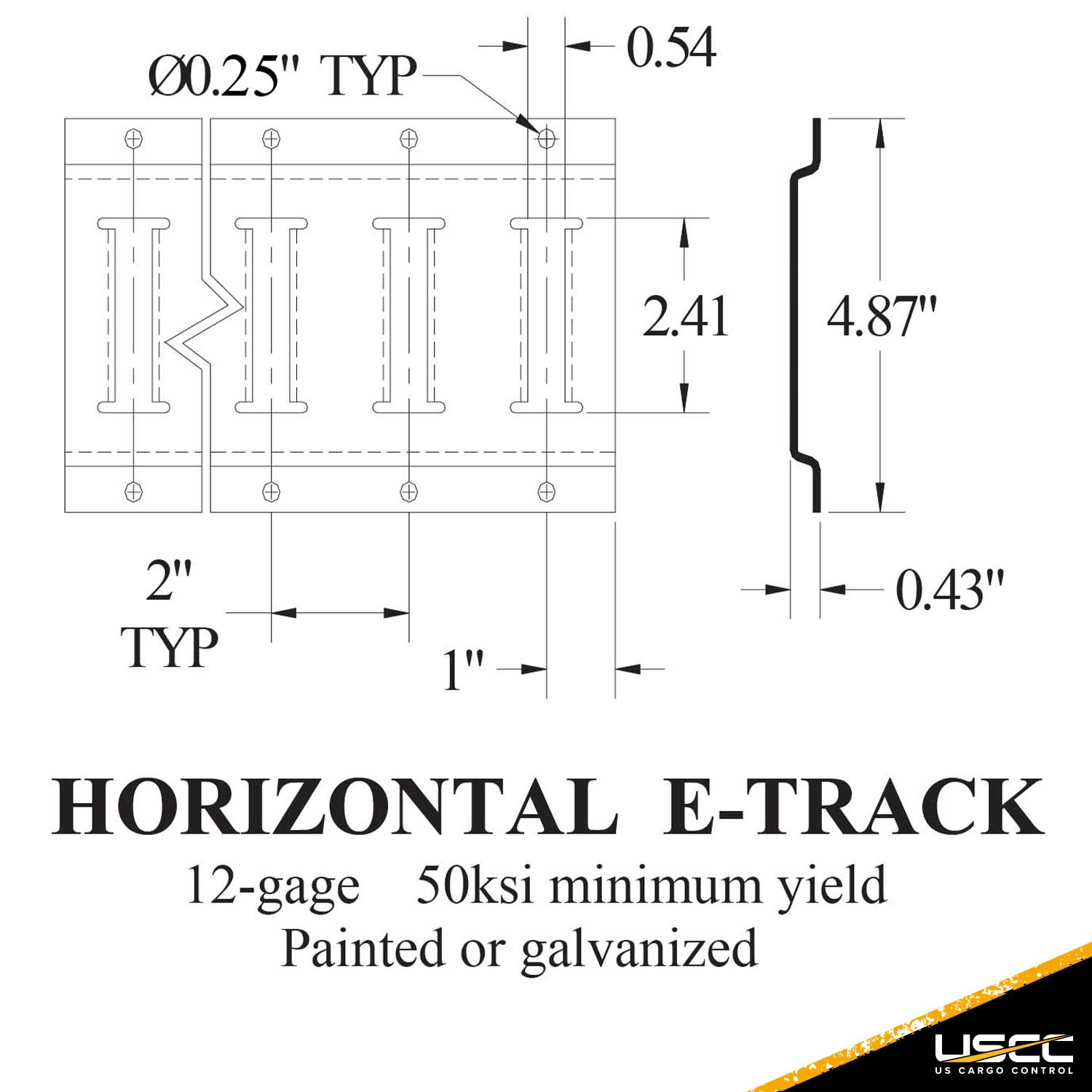8 foot Horizontal ETrack Gray Painted image 6 of 7