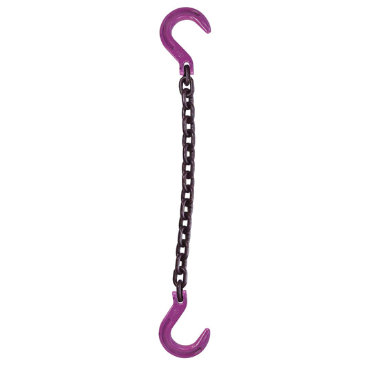 12 inch x 12 foot Single Leg Chain Sling w Foundry & Foundry Hooks Grade 100 image 1 of 2