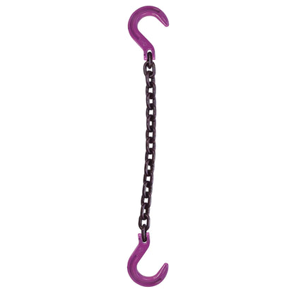 12 inch x 4 foot Single Leg Chain Sling w Foundry & Foundry Hooks Grade 100 image 1 of 2