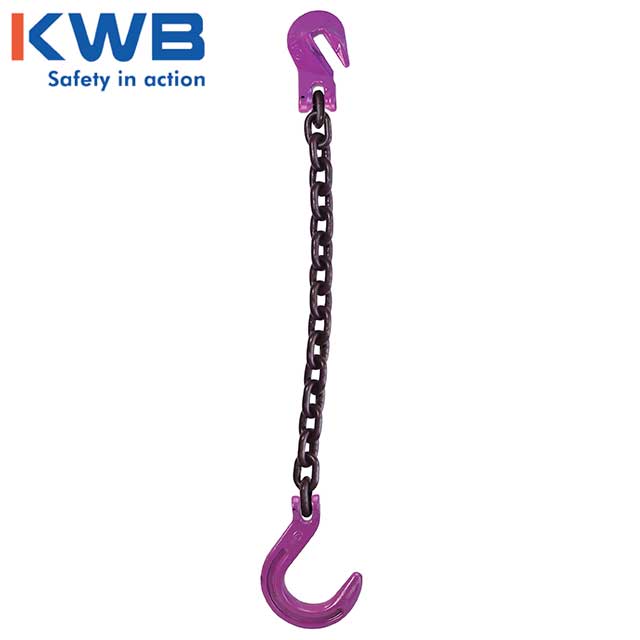 38 inch x 16 foot Single Leg Chain Sling w Grab & Foundry Hooks Grade 100 image 2 of 2