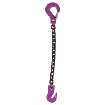 932 inch x 4 foot Single Leg Chain Sling w Grab & Sling Hooks Grade 100 image 1 of 2