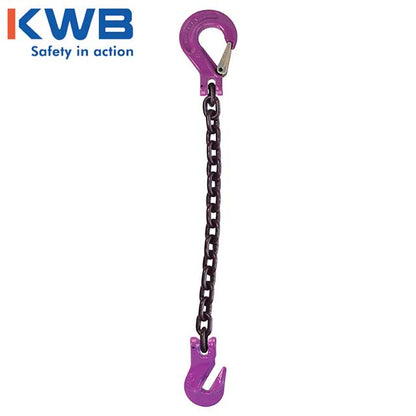 932 inch x 4 foot Single Leg Chain Sling w Grab & Sling Hooks Grade 100 image 2 of 2