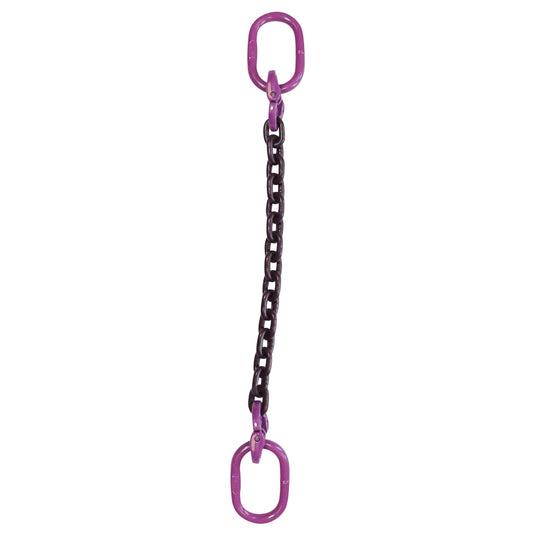 34 inch x 3 foot Single Leg Chain Sling w Oblong Master Links Grade 100 image 1 of 2