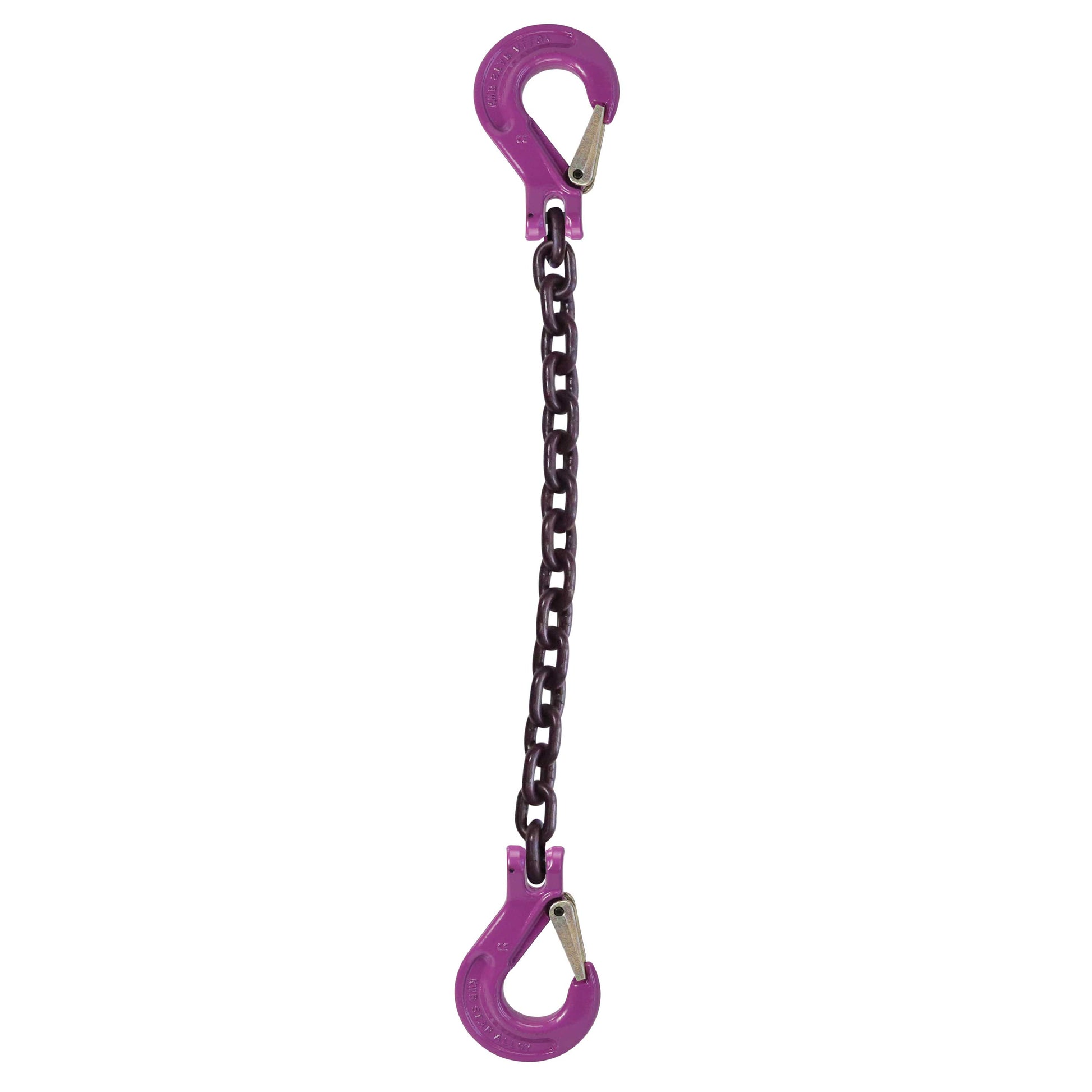38 inch x 8 foot Single Leg Chain Sling w Sling & Sling Hooks Grade 100 image 1 of 2