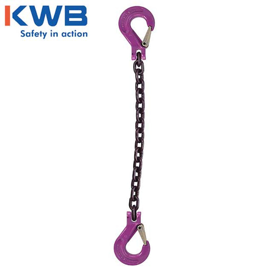 34 inch x 18 foot Single Leg Chain Sling w Sling & Sling Hooks Grade 100 image 2 of 2