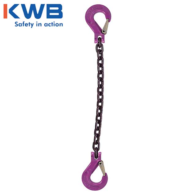 58 inch x 14 foot Single Leg Chain Sling w Sling & Sling Hooks Grade 100 image 2 of 2