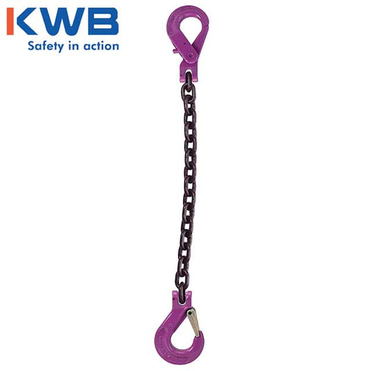 12 inch x 18 foot Single Leg Chain Sling w Sling & SelfLocking Hooks Grade 100 image 2 of 2