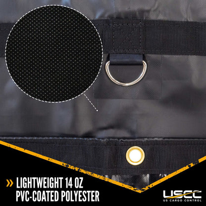 Lightweight Steel Tarp - 24' x 18' (8' Drop) - 14 oz. Black Tarp