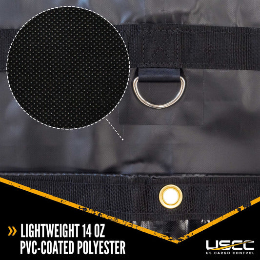Lightweight Steel Tarp - 24' x 18' (8' Drop) - 14 oz. Black Tarp