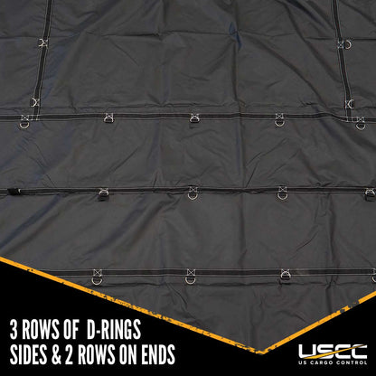 Lightweight Steel Tarp 24 foot x 18 foot (8 foot Drop) 14 oz Black Tarp image 3 of 9