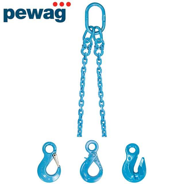 932 inch x 20 foot Pewag 2 Leg Chain Sling w Sling Hooks Grade 120 image 2 of 2