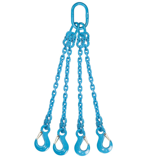 12 inch x 4 foot Pewag 4 Leg Chain Sling w Sling Hooks Grade 120 image 1 of 2