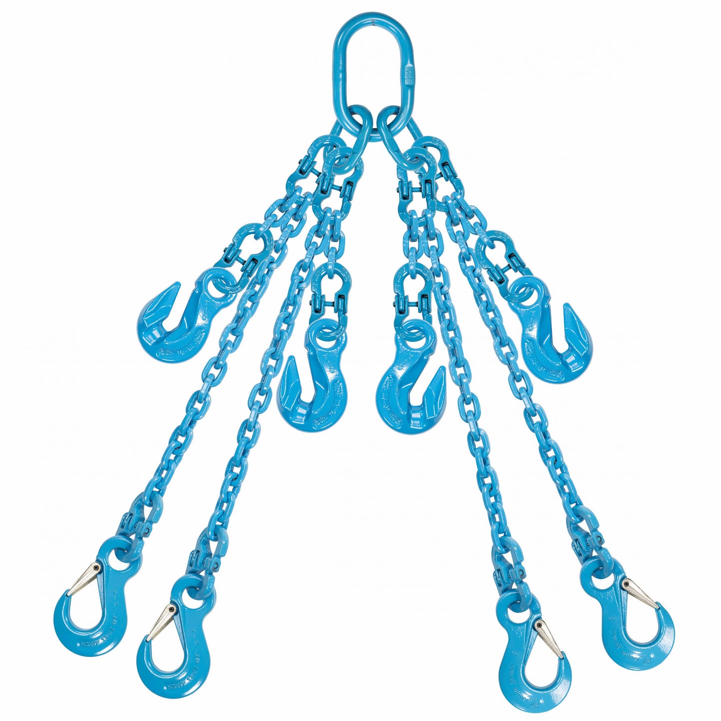 12 inch x 15 foot Pewag Adjustable 4 Leg Chain Sling w Sling Hooks Grade 120 image 1 of 2