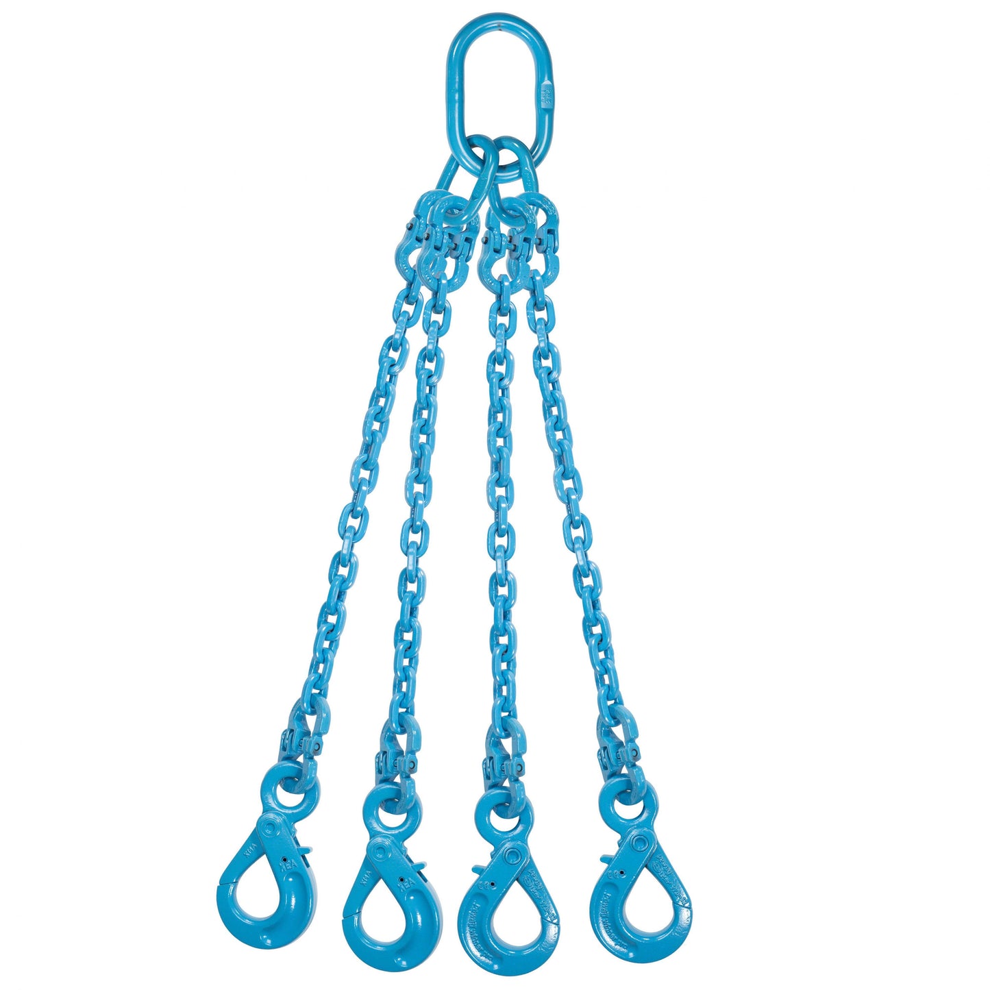 12 inch x 12 foot Pewag 4 Leg Chain Sling w SelfLocking Hooks Grade 120