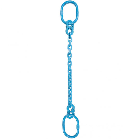 3/8" x 10' - Pewag Single Leg Chain Sling w/ Oblong Master Links - Grade 120