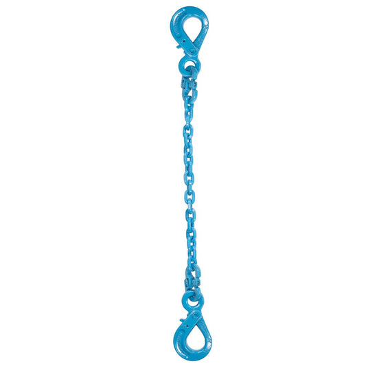 1/2" x 3' - Pewag Single Leg Chain Sling w/ Self-Locking & Self-Locking Hooks - Grade 120
