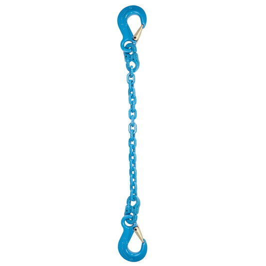 38 inch x 14 foot Pewag Single Leg Chain Sling w Sling & Sling Hooks Grade 120 image 1 of 2