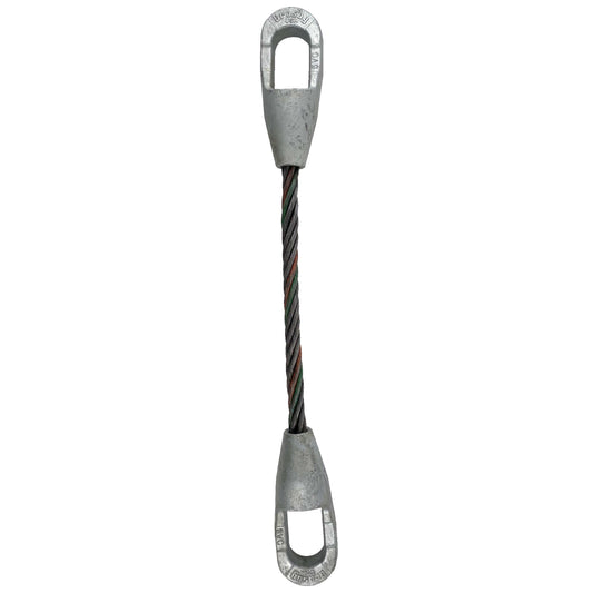 1 inch x 6 foot Closed and Closed Spelter Socket Wire Rope Sling image 1 of 4
