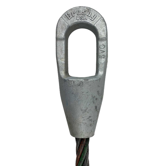 1 inch x 12 foot Closed and Closed Spelter Socket Wire Rope Sling image 2 of 4